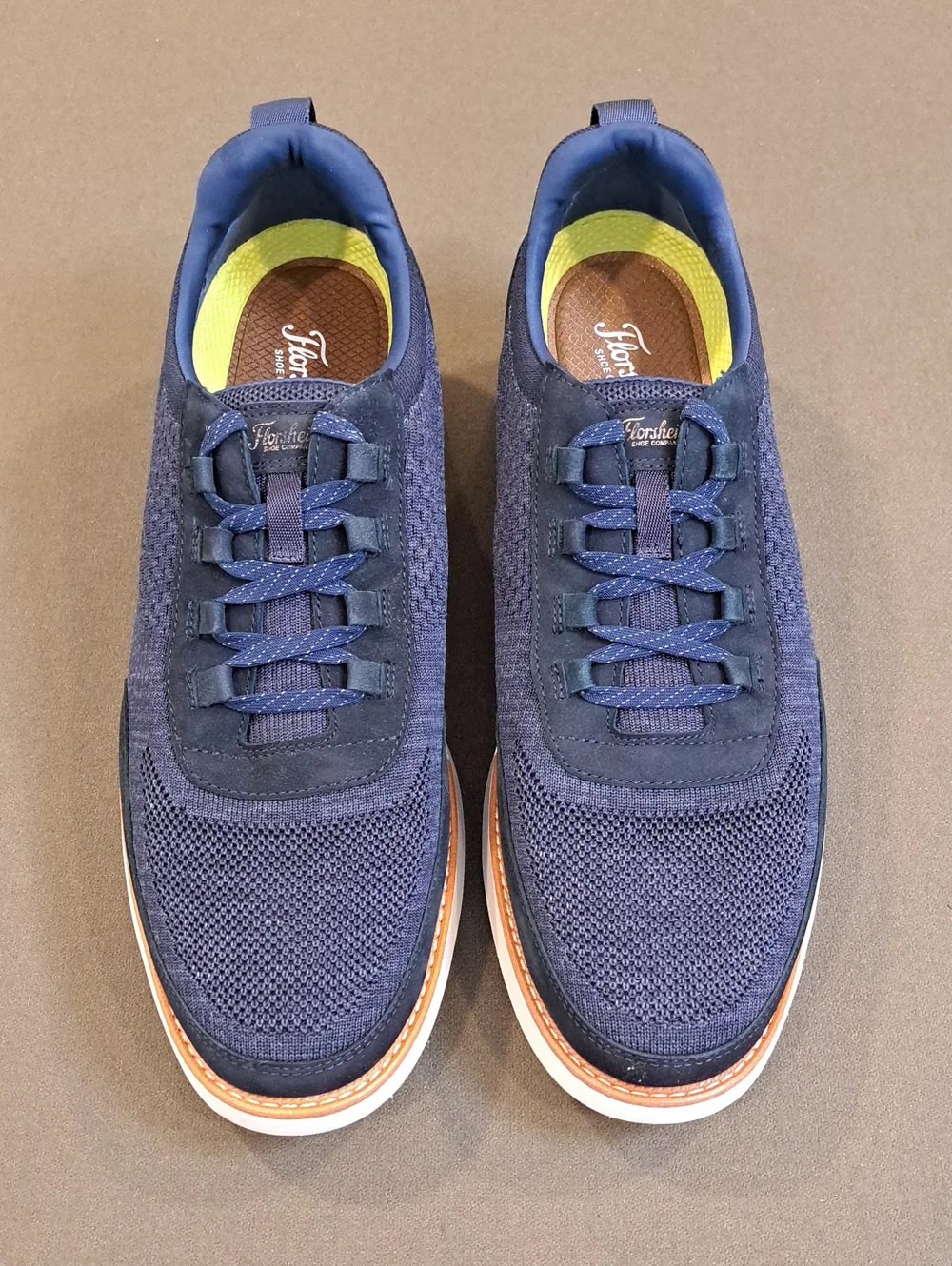 Florsheim Launch Knit Elastic Lace Moc Toe Slip On - Color: Navy - Size: 12
